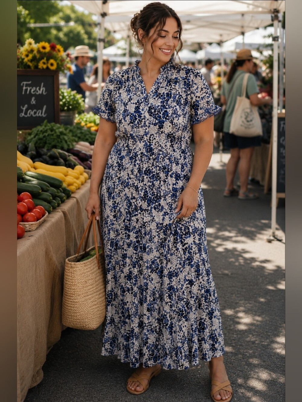 Jessica Simpson Boho Floral Maxi Dress